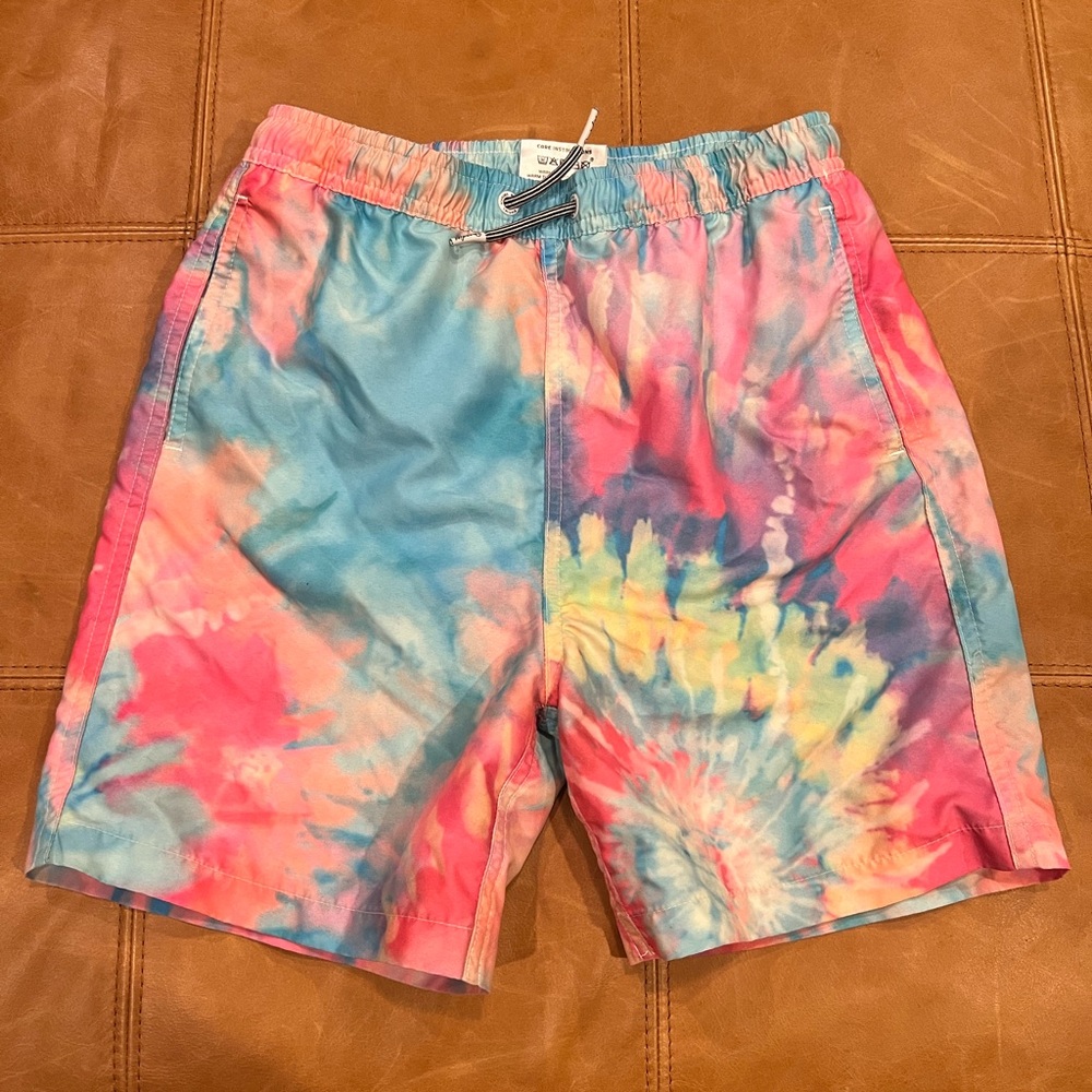 Boardies Boys Swim Shorts Trunks Tie Dye Colorful Sz. 11/12 EUC